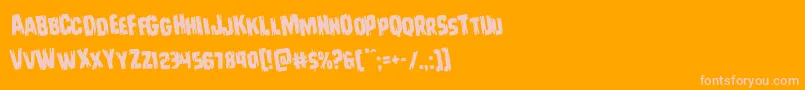 Leatherfacerotate Font – Pink Fonts on Orange Background