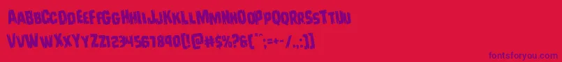 Leatherfacerotate Font – Purple Fonts on Red Background