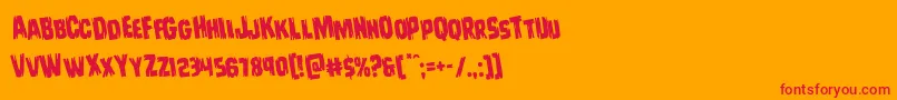 Leatherfacerotate Font – Red Fonts on Orange Background