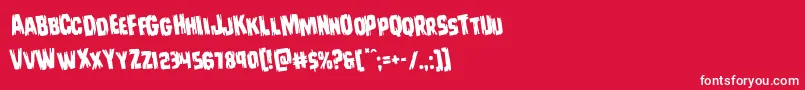 Leatherfacerotate Font – White Fonts on Red Background