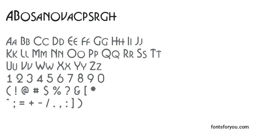 A fonte ABosanovacpsrgh – alfabeto, números, caracteres especiais