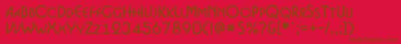 ABosanovacpsrgh-Schriftart – Braune Schriften auf rotem Hintergrund