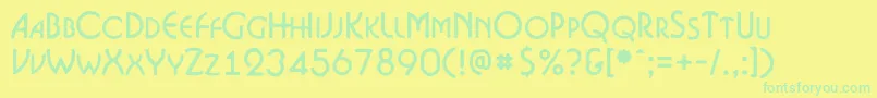 ABosanovacpsrgh Font – Green Fonts on Yellow Background