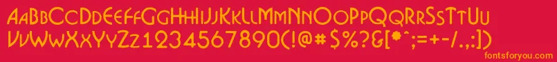 ABosanovacpsrgh Font – Orange Fonts on Red Background