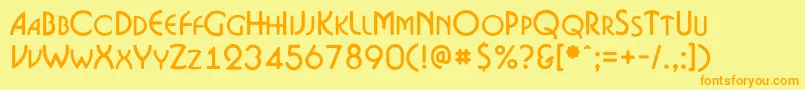 ABosanovacpsrgh Font – Orange Fonts on Yellow Background