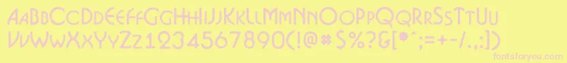 ABosanovacpsrgh Font – Pink Fonts on Yellow Background