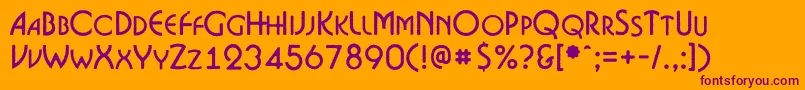 ABosanovacpsrgh Font – Purple Fonts on Orange Background
