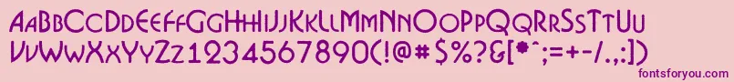 ABosanovacpsrgh-Schriftart – Violette Schriften auf rosa Hintergrund
