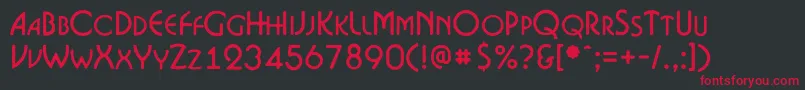 ABosanovacpsrgh Font – Red Fonts on Black Background