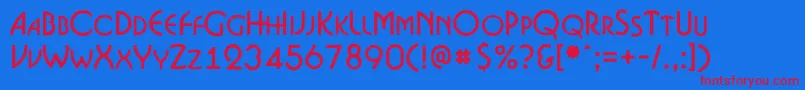 ABosanovacpsrgh Font – Red Fonts on Blue Background