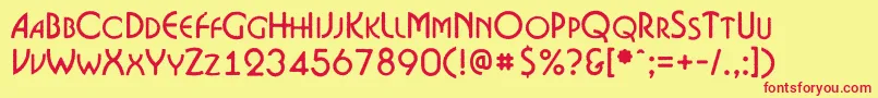 ABosanovacpsrgh Font – Red Fonts on Yellow Background