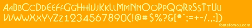 ABosanovacpsrgh Font – Yellow Fonts on Orange Background