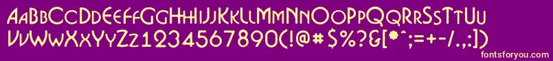 ABosanovacpsrgh Font – Yellow Fonts on Purple Background