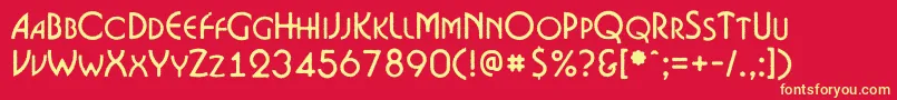 ABosanovacpsrgh Font – Yellow Fonts on Red Background