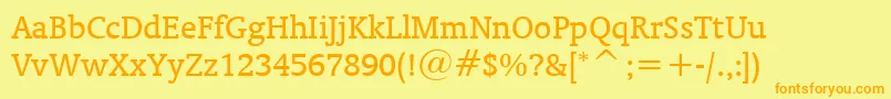 OrandaBt Font – Orange Fonts on Yellow Background