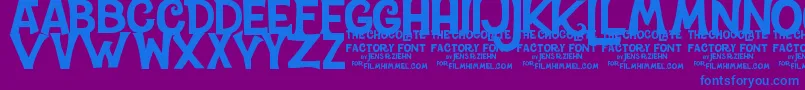 CharlieTheChocolateFactory Font – Blue Fonts on Purple Background