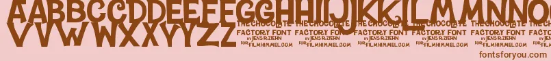 CharlieTheChocolateFactory Font – Brown Fonts on Pink Background