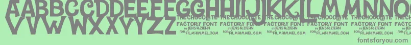 CharlieTheChocolateFactory Font – Gray Fonts on Green Background