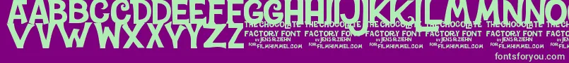 CharlieTheChocolateFactory Font – Green Fonts on Purple Background