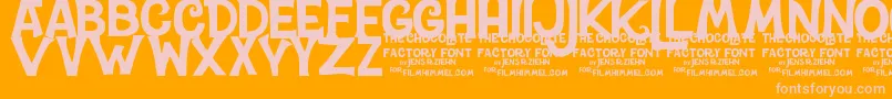 フォントCharlieTheChocolateFactory – オレンジの背景にピンクのフォント