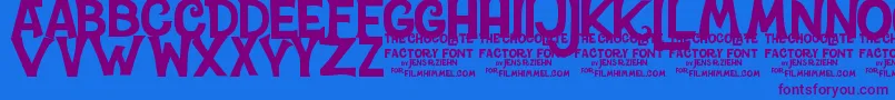 Шрифт CharlieTheChocolateFactory – фиолетовые шрифты на синем фоне