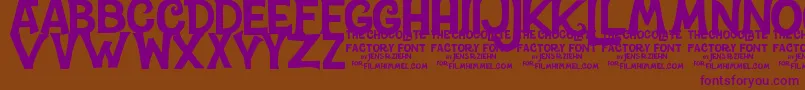 CharlieTheChocolateFactory Font – Purple Fonts on Brown Background