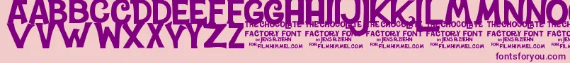 CharlieTheChocolateFactory Font – Purple Fonts on Pink Background