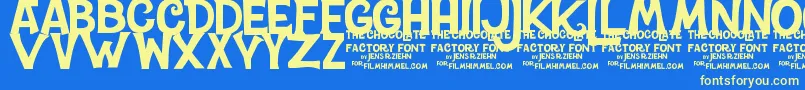 CharlieTheChocolateFactory Font – Yellow Fonts on Blue Background