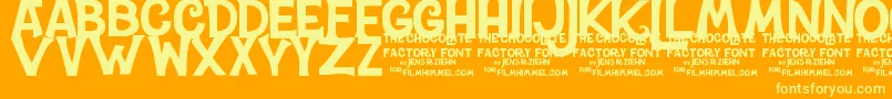 CharlieTheChocolateFactory Font – Yellow Fonts on Orange Background