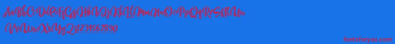 NettizenTrial Font – Red Fonts on Blue Background