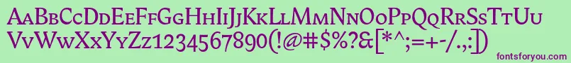BiblonScOt Font – Purple Fonts on Green Background