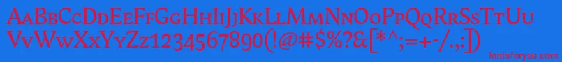 BiblonScOt Font – Red Fonts on Blue Background