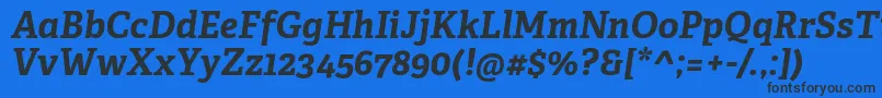 フォントAdelleCyrillicBoldItalic – 黒い文字の青い背景