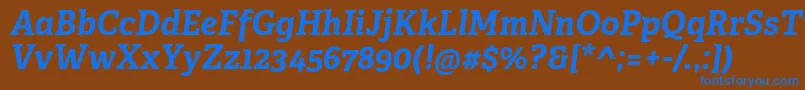 フォントAdelleCyrillicBoldItalic – 茶色の背景に青い文字