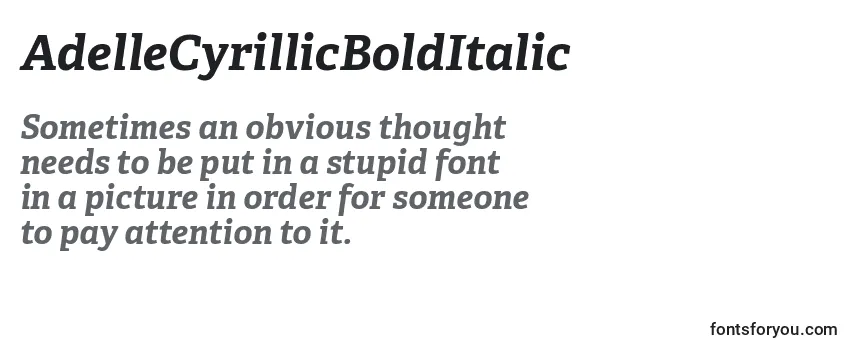 Review of the AdelleCyrillicBoldItalic Font