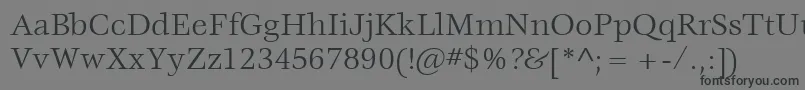 フォントItcVeljovicLtBook – 黒い文字の灰色の背景