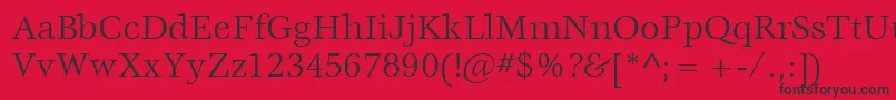 ItcVeljovicLtBook Font – Black Fonts on Red Background