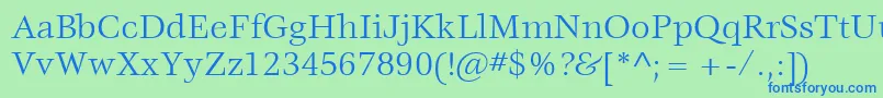 ItcVeljovicLtBook Font – Blue Fonts on Green Background