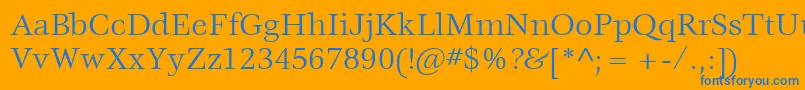 ItcVeljovicLtBook Font – Blue Fonts on Orange Background