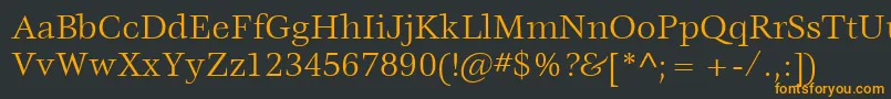 ItcVeljovicLtBook Font – Orange Fonts on Black Background