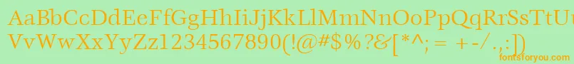 ItcVeljovicLtBook Font – Orange Fonts on Green Background