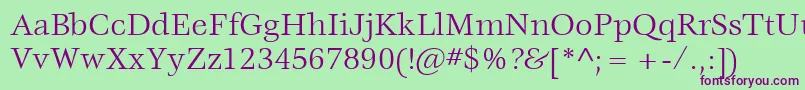 ItcVeljovicLtBook Font – Purple Fonts on Green Background