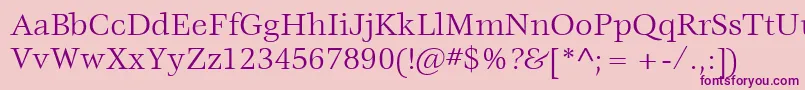 ItcVeljovicLtBook Font – Purple Fonts on Pink Background