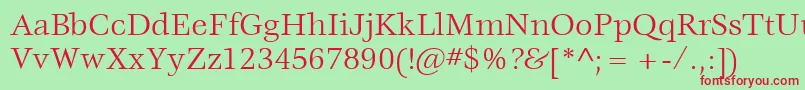 ItcVeljovicLtBook Font – Red Fonts on Green Background