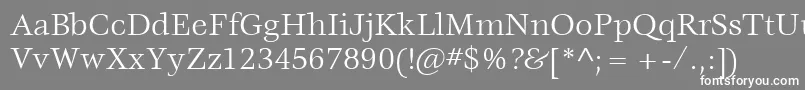 ItcVeljovicLtBook Font – White Fonts on Gray Background