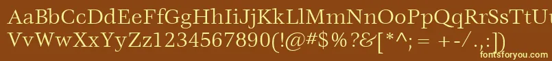 ItcVeljovicLtBook Font – Yellow Fonts on Brown Background