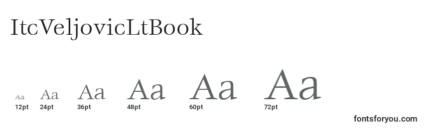 Размеры шрифта ItcVeljovicLtBook