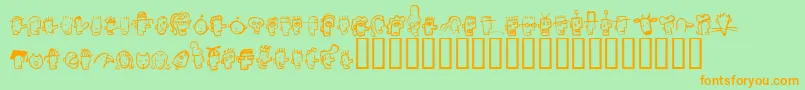 Fonth Font – Orange Fonts on Green Background