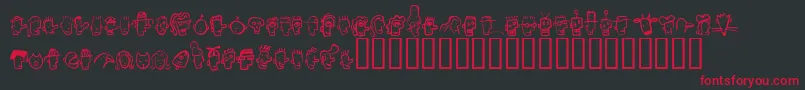 Fonth-Schriftart – Rote Schriften auf schwarzem Hintergrund