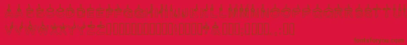 Timetoparty-Schriftart – Braune Schriften auf rotem Hintergrund